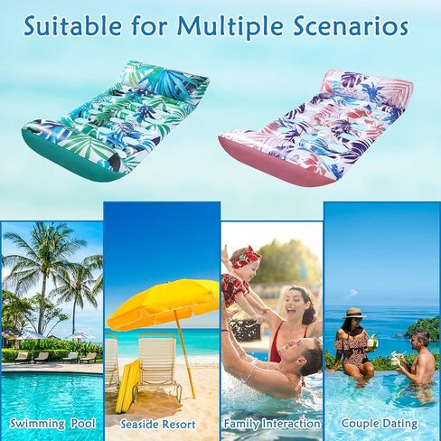 Pool Floats - 2 Pack Pool Floats Adult Size 4-in-1 Pool Floaties, Swimming Pool Water Hammock Lounge in Kuwait