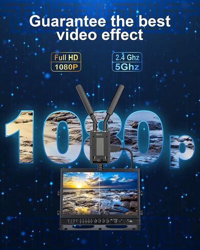 جهاز إرسال واستقبال HDMI لاسلكي 4K، مجموعة موسع HDMI للتوصيل والتشغيل بطول 492 قدمًا، نظام نقل فيديو HDMI 5G بدقة 4K Full HD للبث من DSLR/الكمبيوتر المحمول/Netflix/YouTube إلى التلفزيون/جهاز العرض in Kuwait