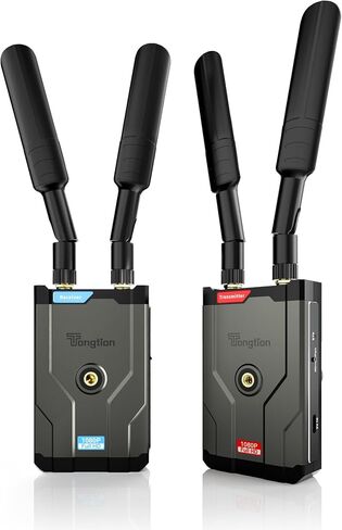 جهاز إرسال واستقبال HDMI لاسلكي 4K، مجموعة موسع HDMI للتوصيل والتشغيل بطول 492 قدمًا، نظام نقل فيديو HDMI 5G بدقة 4K Full HD للبث من DSLR/الكمبيوتر المحمول/Netflix/YouTube إلى التلفزيون/جهاز العرض in Kuwait