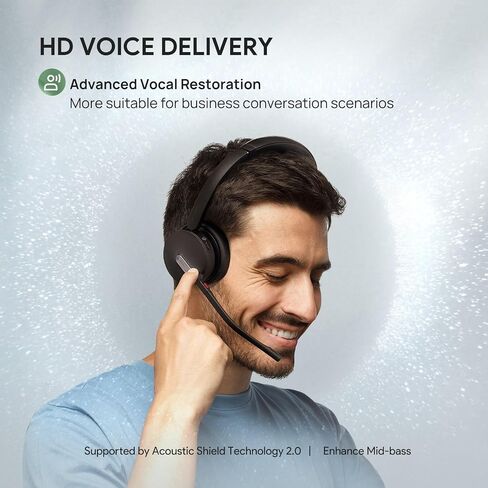 Yealink BH70 Mono Wireless Bluetooth Headset with Microphone for Work, up to 35h Talking Battery Life, 3-Mic Noise Cancellation, 91g Lightweight Microsoft Teams Certified Work Headsets for PC, USB-A in Saudi Arabia