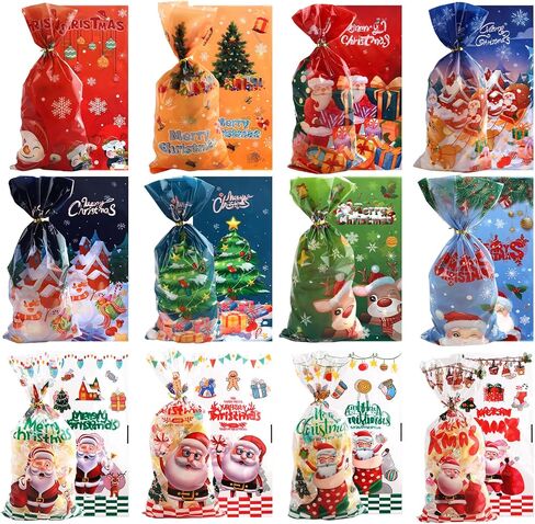 Halloween Cellophane Treat Bags, 150 Pcs Halloween Trick or Treat Candy Gags with Twist Ties, 12 Styles Halloween Goodies Bags Gift Bags for Halloween Party Favors in Saudi Arabia