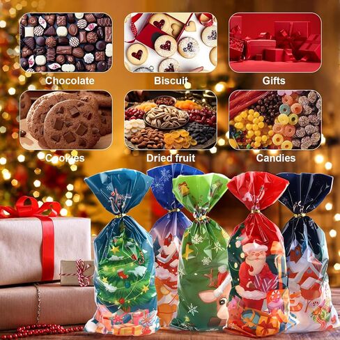 Halloween Cellophane Treat Bags, 150 Pcs Halloween Trick or Treat Candy Gags with Twist Ties, 12 Styles Halloween Goodies Bags Gift Bags for Halloween Party Favors in Saudi Arabia