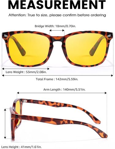 TJUTR Night Vision Driving Glasses for Men Women, Polarized Anti Glare Yellow Glasses for Driving at Night Time TN8082 in Saudi Arabia