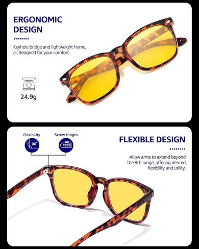 TJUTR Night Vision Driving Glasses for Men Women, Polarized Anti Glare Yellow Glasses for Driving at Night Time TN8082 in Saudi Arabia
