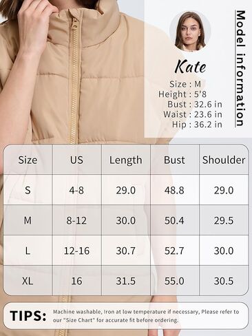 ELLEVEN Women's Oversized Puffer Vest - Quilted Stand Collar Sleeveless Vest with Pockets in Kuwait