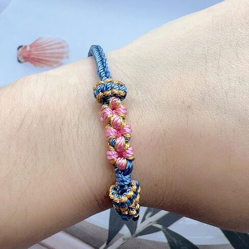 CJIAYUJEW to My Granddaughter ''A Link That Can Never Be Undone'' Peach Blossom Bracelet,Adjustable Braided Granddaughter Bracelet from Grandma in Saudi Arabia