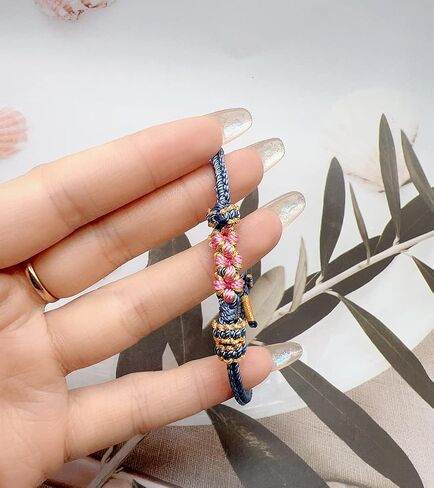 CJIAYUJEW to My Granddaughter ''A Link That Can Never Be Undone'' Peach Blossom Bracelet,Adjustable Braided Granddaughter Bracelet from Grandma in Saudi Arabia
