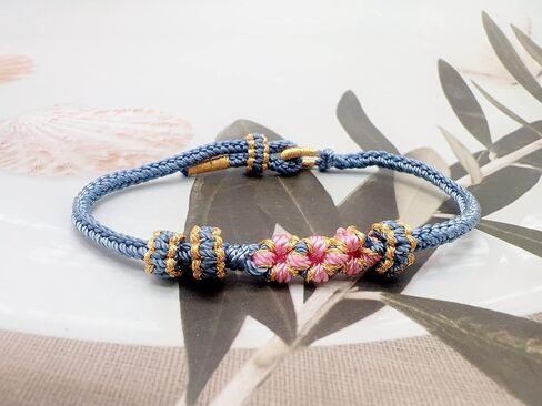 CJIAYUJEW to My Granddaughter ''A Link That Can Never Be Undone'' Peach Blossom Bracelet,Adjustable Braided Granddaughter Bracelet from Grandma in Saudi Arabia