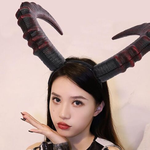 Beaupretty Devil Horns Headband Large Demon Horn Headband Halloween Headband Gothic Headwear Cosplay Costume Hairband Large Horn Headpiece for Women Men in Saudi Arabia