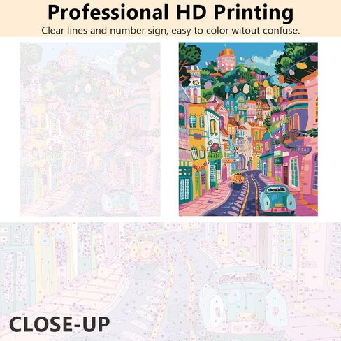 Landscape Paint by Numbers for Adults Beginners - Sunset Ocean Wave - DIY Adult Paint by Number Kits on Canvas with Brushes and Acrylic Pigment Without Frame for Home Office Wall Decor 16x20inch in Saudi Arabia