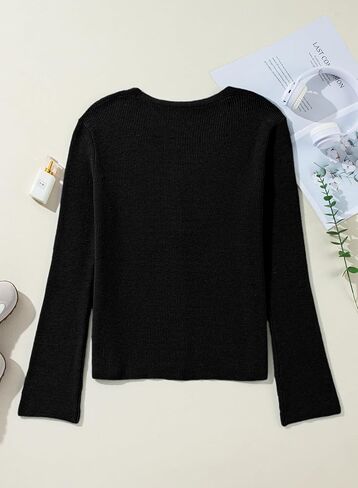 Sidefeel Womens 2024 Fall Cardigan Sweaters V Neck Button Long Sleeve Knit Winter Clothes Cardigans in Saudi Arabia