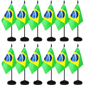 12 Pack Italy Desk Flags Set, Italian Small Mini Table Office Flags With 12" Solid Black Pole, Black Base and Spear Top, Miniature Desktop Flag, Home Decoration, Office Decoration, Festival