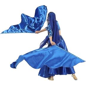 MUNAFIE Elliptic Worship Flags for Dance Praise Church Flags for Worship Banderas de Danza Light blue