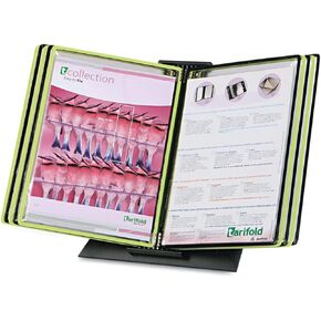 Tarifold Black Line Desktop Reference System with 10 Green/Black Display Pockets - Letter-Size - 20 Sheet Capacity (DBL291)