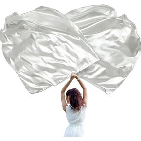 Jetec 2 Set 55" Praise Dance Worship Flags with Scalable Rod Semicircle Worship Angel Wing Flag for Dance Church (Gold)