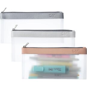 Mr. Pen- Clear Pencil Pouch, 3 Pack, Clear Pencil Case, Pencil Bags, Clear Pouch, Pencil Case for Kids Pencil Case, Clear Makeup Pouch, Kids Pencil Pouch, Pencil Cases, Clear Make Up Bag