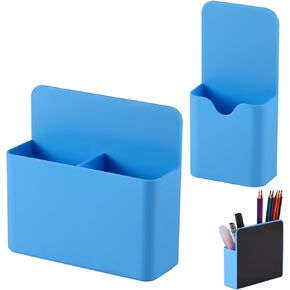 Magnetic Pen Holder,2 Pack Magnetic Dry Erase Marker Holder with Generous Compartments,Strong Magnet Storage Marker Pen Pencil Organizer for Refrigerator,Whiteboard,Locker Accessories