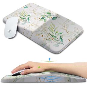 Ergonomic Mouse Pad Wrist Support, Memory Foam Gel Mousepad with Wrist Rest Pain Relief & Non-Slip PU Base, Office PC Computer Wrist Pad for Wireless Mouse & Desk(13x8Inch, Grey)