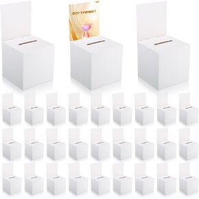 4 Pcs Raffle Boxes Bulk Ballot Box Suggestion Donation Box for Fundraising, Raffle Ticket Card Box with Slot and Removable Header Voting Box for Auction Charity Voting Collecting Card Contest (4)