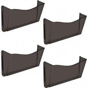 Azar Displays 250025 Clear Single Pocket Wall File with wallmount, 4 pack
