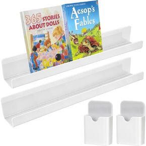 قطعتان من رف الكتب المغناطيسي للسبورة البيضاء، رف كتب مغناطيسي قابل لإعادة الاستخدام، حامل رف كتب مغناطيسي من الأكريليك مع قطعتين من حاوية القلم، رف عرض الكتب لمدرس الأطفال في الفصل الدراسي in Kuwait