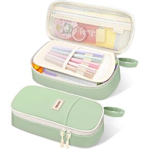 SUNEE Cute Pencil Case, Aesthetic Pen Pouch, Colored Large Pencil Bag with Zipper, Kawaii Stationery Storage and Organizer, School Supplies for Teen and Adult Girls, Blue in Saudi Arabia