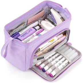 HVOMO Pencil Case Large Capacity Pencil Pouch Handheld Pen Bag Cosmetic Gift for Office School Teen Girl Boy Men Women Adult (Pink)