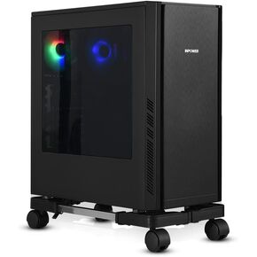Computer Tower Stand, Adjustable Mobile CPU Stand with Rolling Caster Wheels, Premium PC Tower Stand Holder for Floor Carpet Gaming PC Case(White)