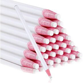Tinlade 36 Pcs Peel off China Markers Grease Pencils for Mechanical Wax Pencil Marking Crayons for Vinyl Metal Wood Paper Fabrics Leather (White)