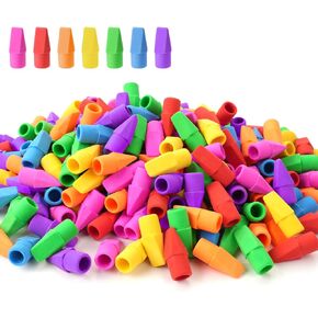 Sooez 120 Pack Pencil Top Erasers Cap Pencil Eraser Toppers Eraser Studying Supplies for Teachers Pencil Erasers, 7 Colors
