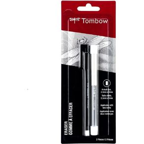 Tombow 57317 Mono Zero Eraser Value Pack, Rectangle 2.5mm. Precision Tip Pen-Style Eraser with Refill