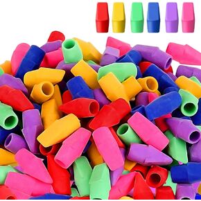 1000 Pack Pencil Top Eraser Cap Bulk, No Latex Pencil Tops Erasers Pencil Eraser Toppers Erasers Assorted Color Cap Erasers for Kids School Supplies Teachers Art Drawing