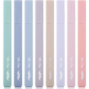 Mr. Pen- Aesthetic Cute Pastel Highlighters Set, 8 pcs, Chisel Tip, Candy Colors, No Bleed Bible Assorted Colors