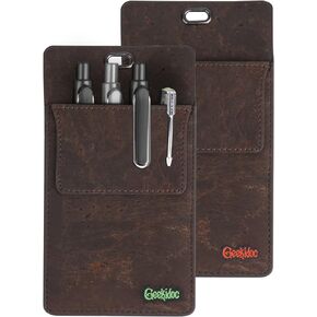 Geekidoc Premium Portuguese Cork Pocket Protector for Men | Multi-Use Pocket Protectors for Shirts and Lab Coats | For Pen, Pencils, Pointers, and More | 1 Pack Brown Pocket Organizer Protector