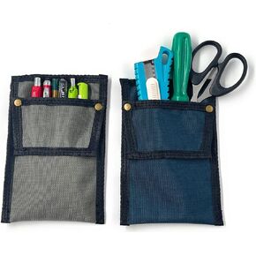 Pocket Protector- Pen Holder Pouch Organizer for Shirts, Lab Coats, Pants - Multi-Purpose - Holds Pens, Pencils, tools and Notes for School, Office, Hospital Supplies 2 PACK (Gray and Blue)