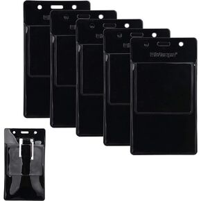 Wisdompro 5 Pack Heavy Duty Pocket Protector for Shirts, Lab Coats, Pants - Multi-Purpose- Holds Pens, Pointers, Cards, and Notes. Top is Pre-Slotted for Lanyard and Has Holes for Nametag - Clear