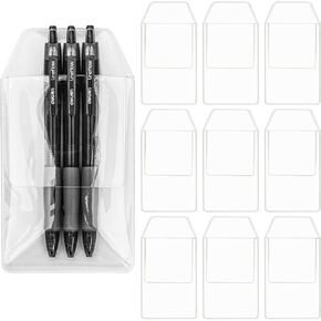 20 Pcs Pocket Protector,PVC Shirt Pocket Protectors,Plastic Pocket Pen Holder Organizer Pouch for School Hospital Office (Clear)
