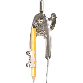 Westcott Metal Ball Bearing Compass with Pencil, Nickel Plated (12201)
