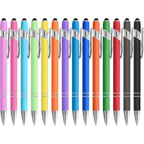 14 PCS Ballpoint Pens Stylus Pens for Touchscreen Ink Pens for Writing Rainbow Pens Retractable Pens Party Favors Gifts for Kids