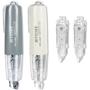 Refillable Retractable Quick Dry White Correction Tape,Mini Small Aesthetic Cute Correction Tape, with Easy to Use Kawaii Pen Shaped Applicator,for School Office Supplies