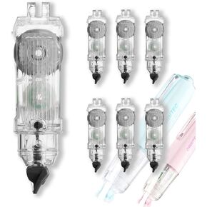 Refillable Retractable Quick Dry White Correction Tape,Mini Small Aesthetic Cute Correction Tape, with Easy to Use Kawaii Pen Shaped Applicator,for School Office Supplies