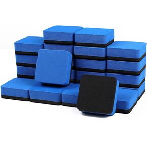 Mini Dry Erase Erasers, 24 Pack Magnetic Square Whiteboard Erasers, Light Blue, 2 x 2 Inch
