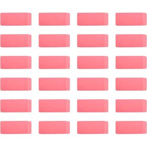Amazon Basics Rectangular Eraser, 24 Count, Pink
