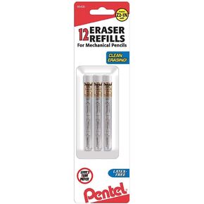 Pentel® Eraser Refills For Mechanical Pencils, White, Pack Of 12