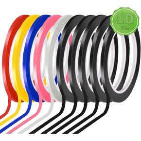 10 Rolls 1/8" Pinstripe Tape 6 Colors Whiteboard Tape Self-Adhesive Vinyl Tapes, 131 Feet per roll in Kuwait