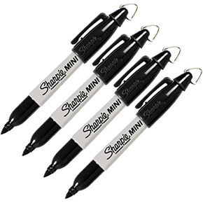 Sharpie Mini Permanent Markers, Fine Point, 4-Count (4 Markers, Black)