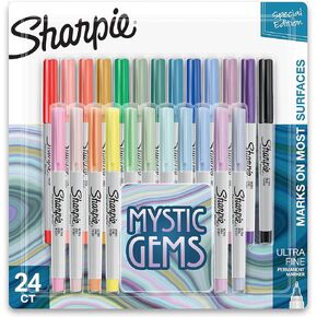 SHARPIE Electro Pop Permanent Markers, Fine Point, Assorted Colors, 24 Count