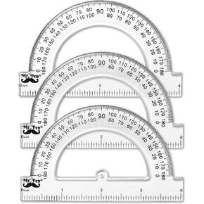Mr. Pen- Protractor, 6 inch, 3 Pack, Protractors, Clear Protractor, Geometry Protractor, Protractor 6 inch, Clear Plastic Protractor, Protractor for School, Protractor Math, Plastic Protractor Clear