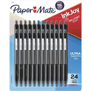 Paper Mate InkJoy 300RT Retractable Ballpoint Pens, Medium Point (1.0mm), Black, 24 Count
