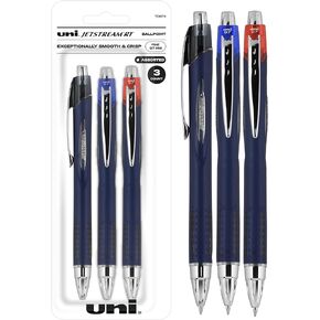 Uni-Ball Jetstream RT Pens - NY Times Wirecutter Best Pen for Over a Decade - Pack of 3 Black Fine Point Pens, 0.7mm - Back to School Pens, Ballpoint Pens